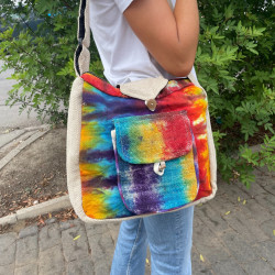 Tie Dye Konopná Študijná Taška s Predným Vreckom