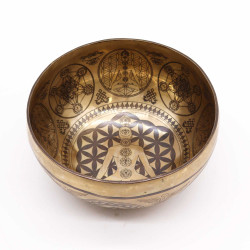 Tibetská Liečivá Gravírovaná Miska - 16 cm - 7 čakier